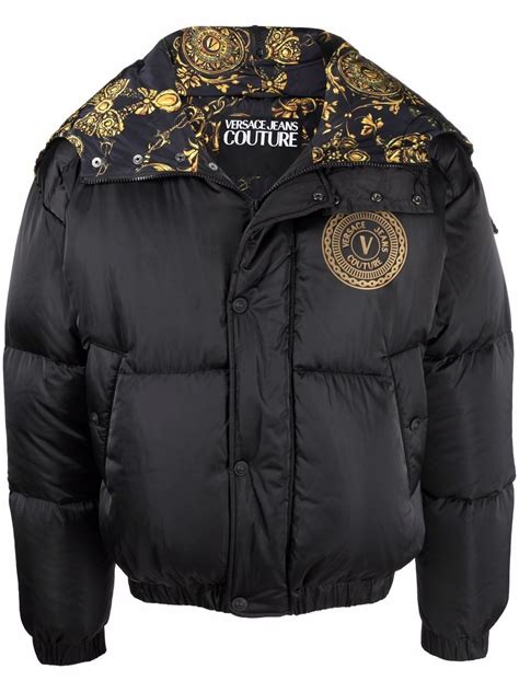 versace couture daunen jacke|Versace black leather jacket.